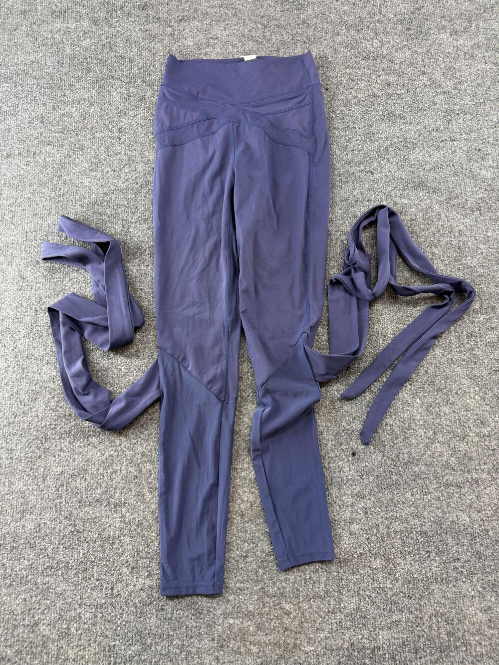 Halara Leggings Womens XS Blue High Waist Softlyzero 7/8 Wrap Tie Yoga Gym Pants